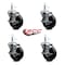 Service Caster 4'' Phenolic Wheel Swivel 7/16'' Grip Ring Stem Caster Set with Brake, 4PK SCC-GR20S414-PHS-TLB-716138-4 - alternate 2